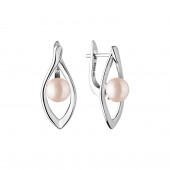 Cercei perle naturale roz nude din argint cu tortita DiAmanti SK21221EL-L-G